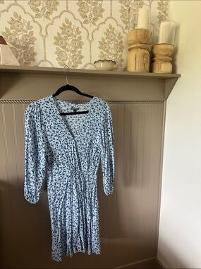 wild fable Light Blue Floral Long Sleeve Dress